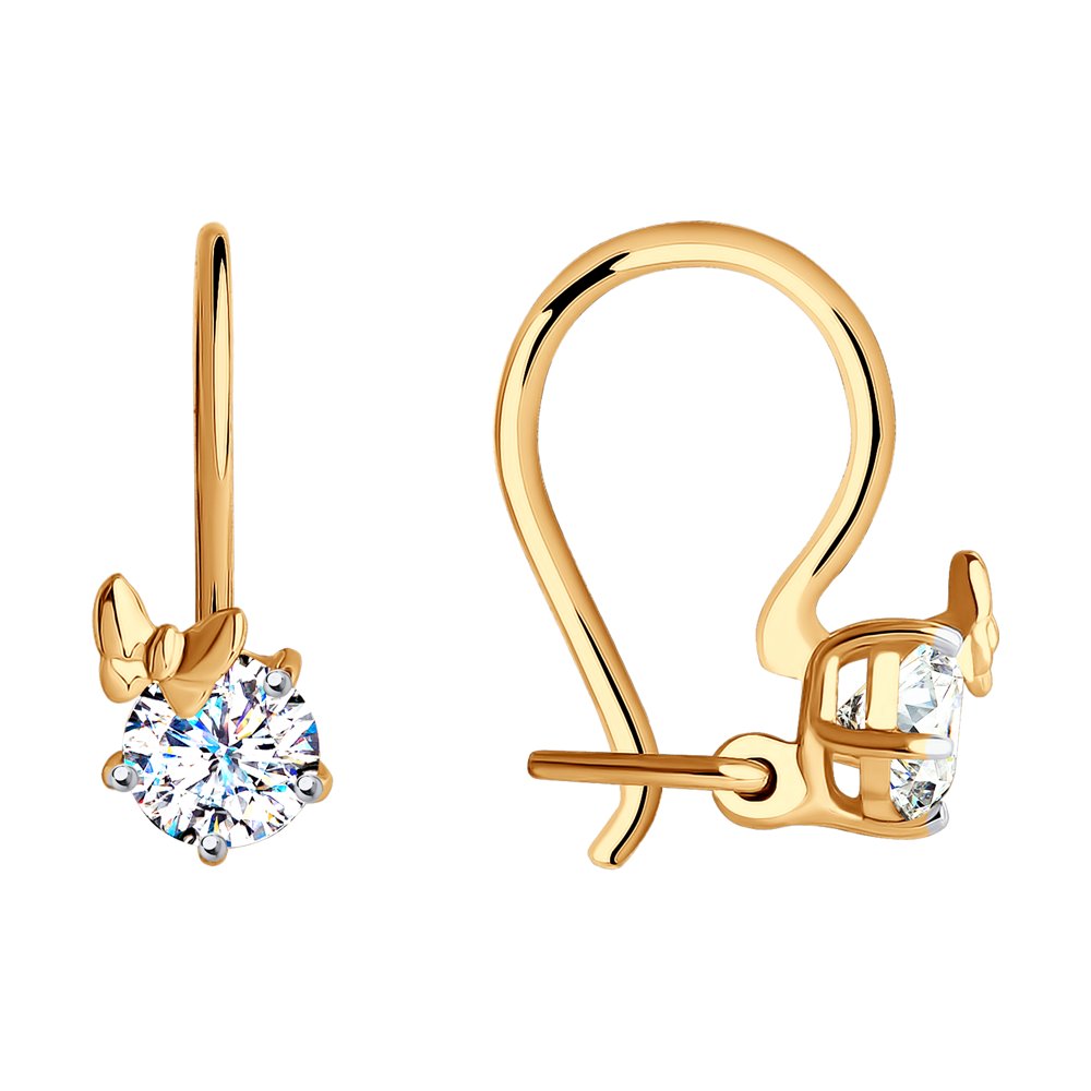 

Серьги из красного золота SOKOLOV 029210, фианит, 029210