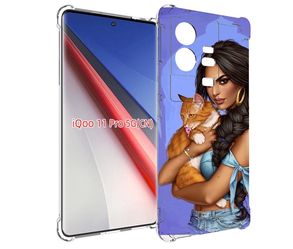 

Чехол бампер MyPads девушка-красивая-с-синим-фоном женский для V..., Прозрачный, Tocco