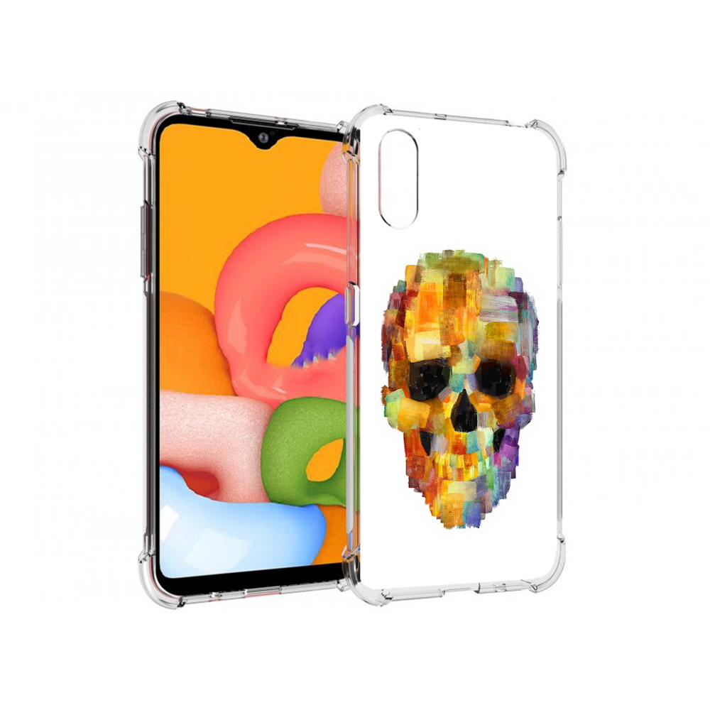 

Чехол MyPads Tocco для Samsung Galaxy A01 нарисованный череп (PT144711.509.516), Прозрачный, Tocco