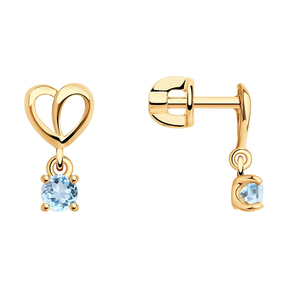 

Серьги женские из золота SOKOLOV 727638, топаз, 727638