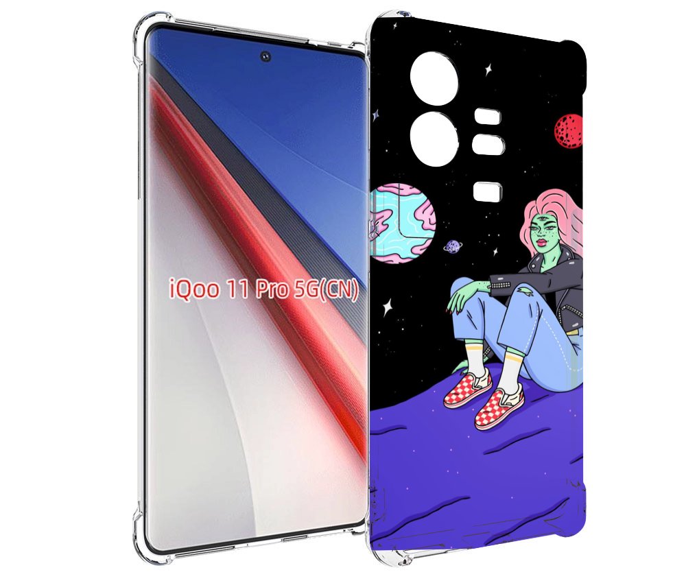 

Чехол бампер MyPads девушка-на-луне-мультик для Vivo iQOO 11 Pro..., Прозрачный, Tocco