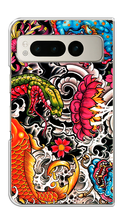 

Чехол на Google Pixel Fold "Японское искусство", Красный;оранжевый;голубой, 271850-1