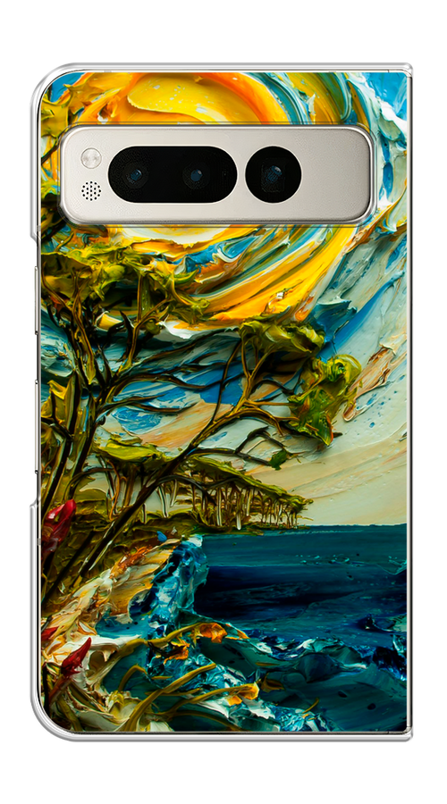 

Чехол на Google Pixel Fold "Солнце живопись", Желтый;синий, 271850-1