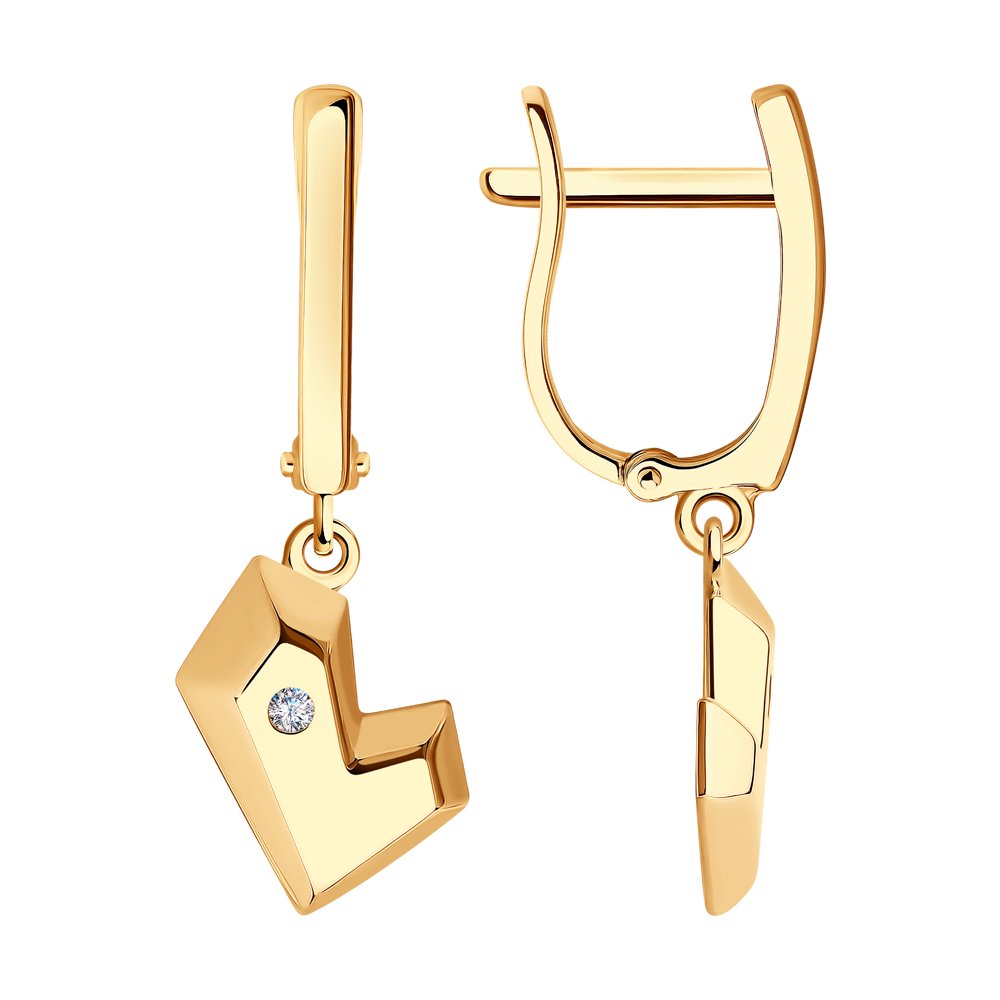 

Серьги женские из золота SOKOLOV 029337, фианит, 029337