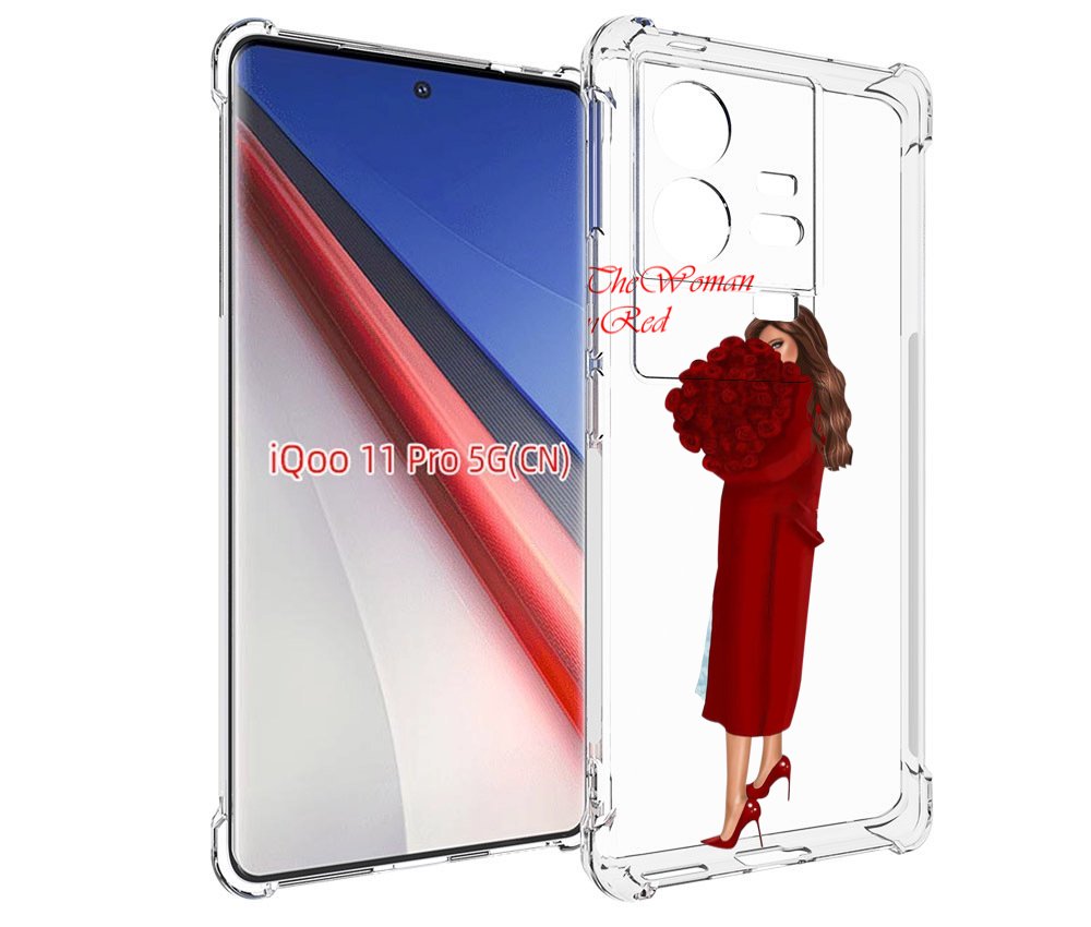 

Чехол бампер MyPads девушка-полностью-в-красном женский для Vivo..., Прозрачный, Tocco