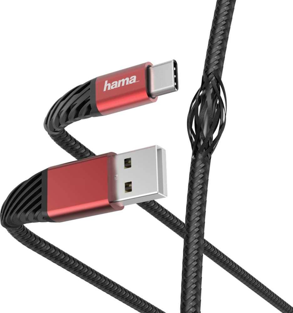 Кабель Hama 1,5 м USB Type-C USB 2.0 Black/Red (00187218)