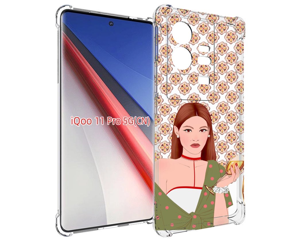 

Чехол бампер MyPads девушка-с-вином-рисунок женский для Vivo iQO..., Прозрачный, Tocco