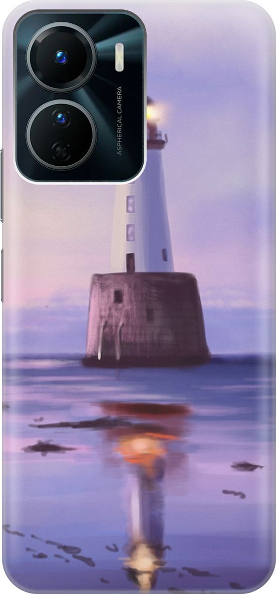 

Силиконовый чехол на Vivo Y16 с принтом "Маяк", Синий;фиолетовый, 157746