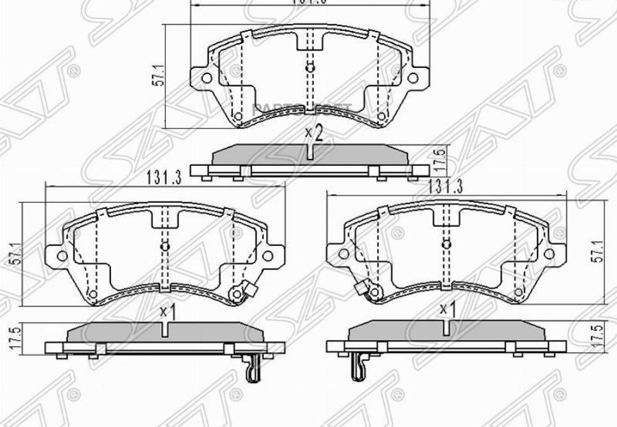 

Колодки тормозные перед TOYOTA COROLLA 121 LHD SAT ST0446502130