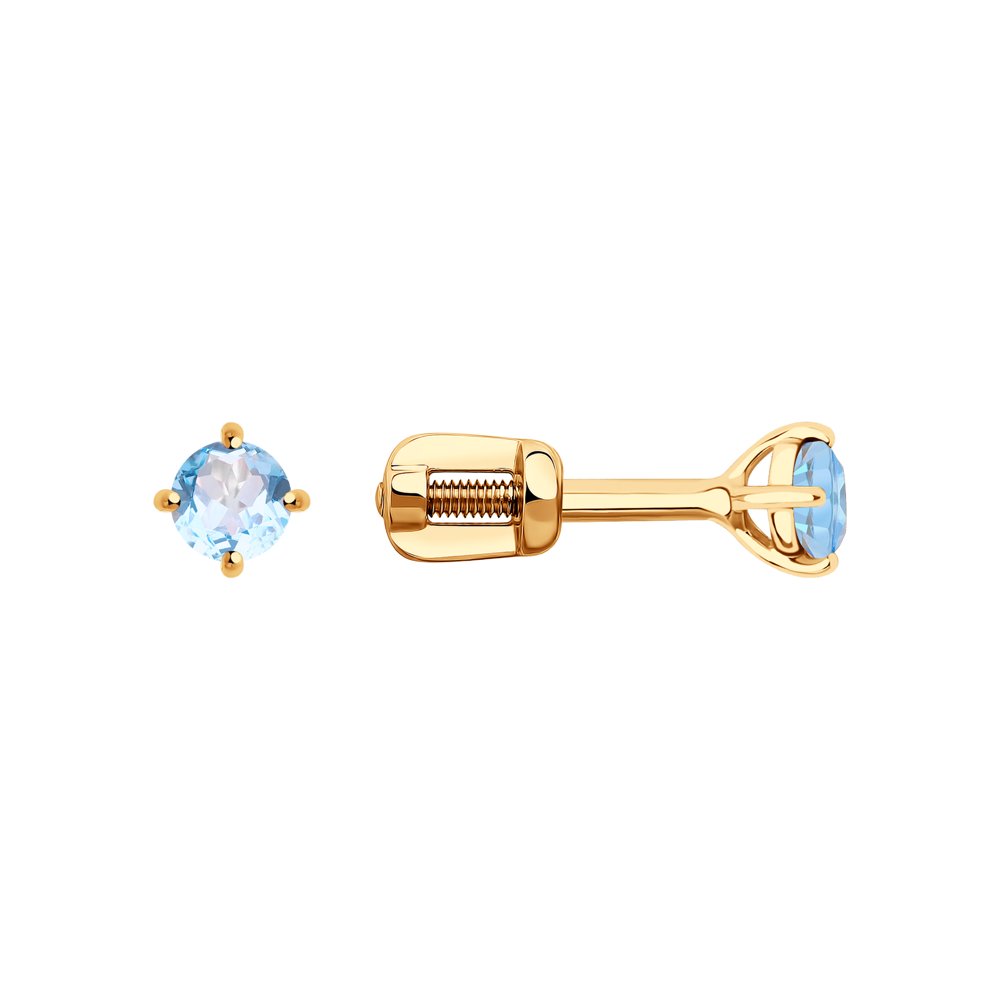 

Серьги-пусеты из золота Diamant 51-322-01296-1, топаз, 51-322-01296-1