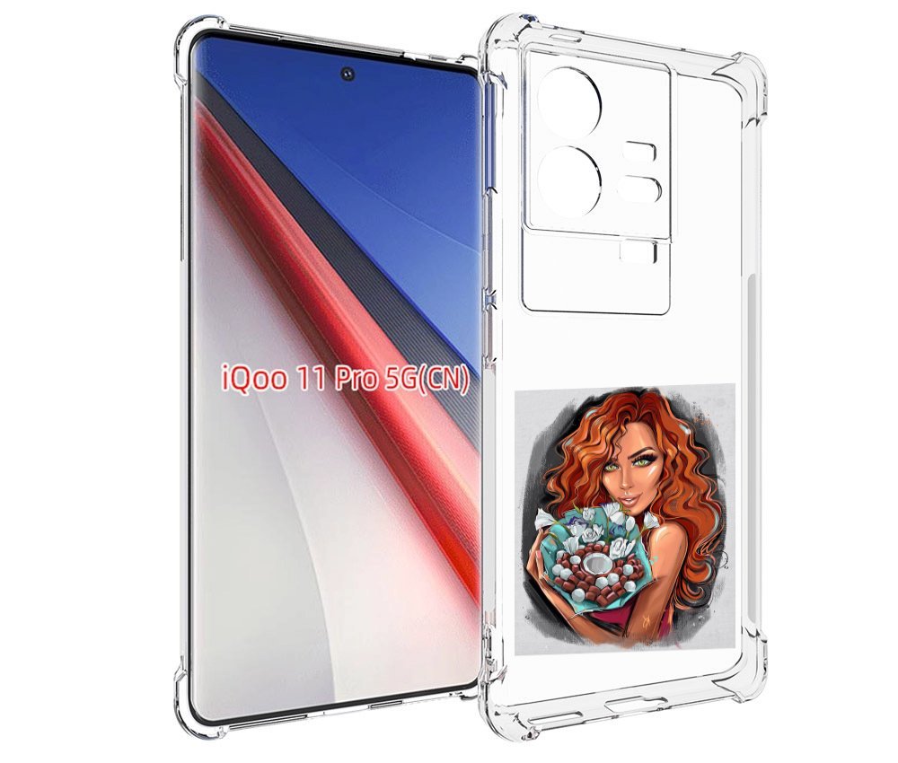 

Чехол бампер MyPads девушка-с-кокосовым-букетом женский для Vivo..., Прозрачный, Tocco