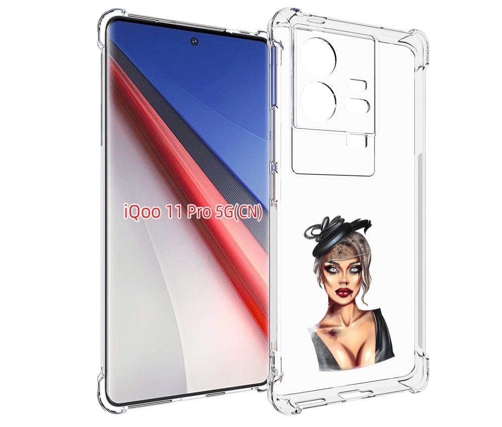

Чехол бампер MyPads девушка-с-линзами для Vivo iQOO 11 Pro проти..., Прозрачный, Tocco