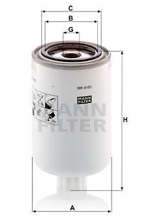 

Фильтр топливный MANN-FILTER WK9165X, WK 9165 X