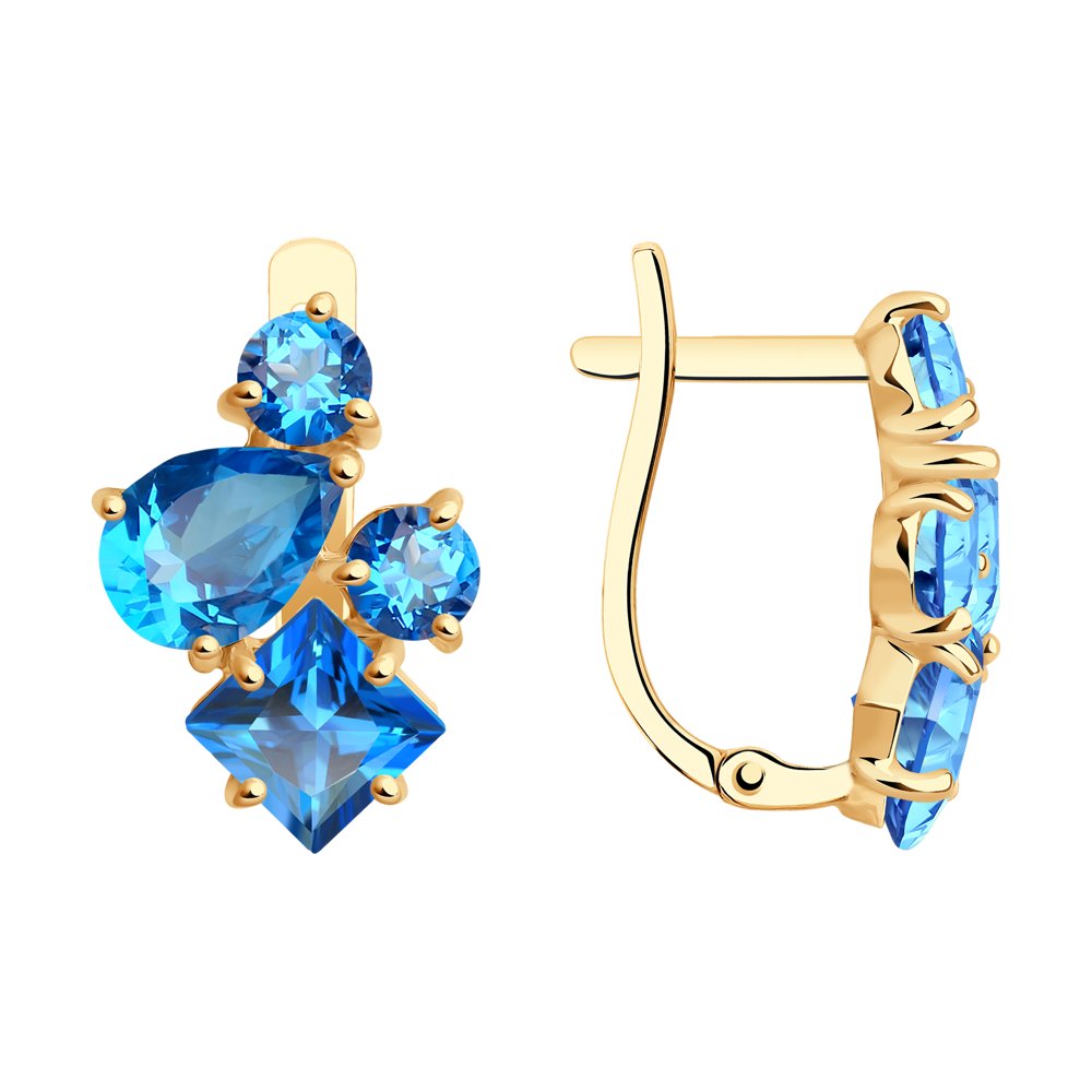 

Серьги женские из золота SOKOLOV 727752, топаз, 727752