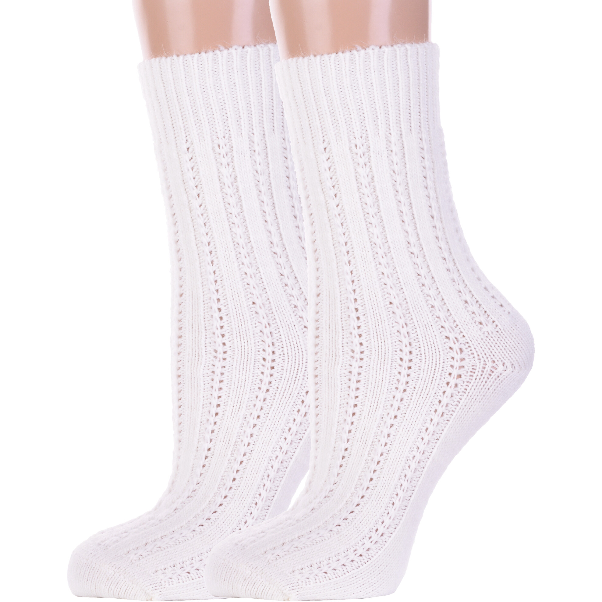 Комплект носков женских Rusocks 2-Ж-180 белых 23-25, 2 пары