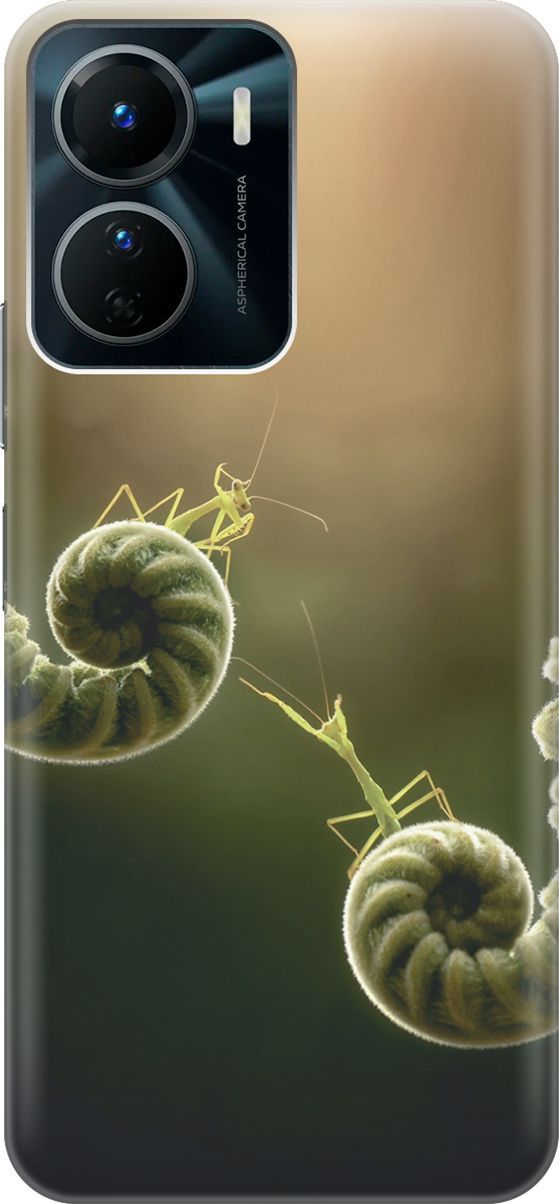 

Силиконовый чехол на Vivo Y16 с принтом "Пара богомолов", Бежевый;зеленый, 157747