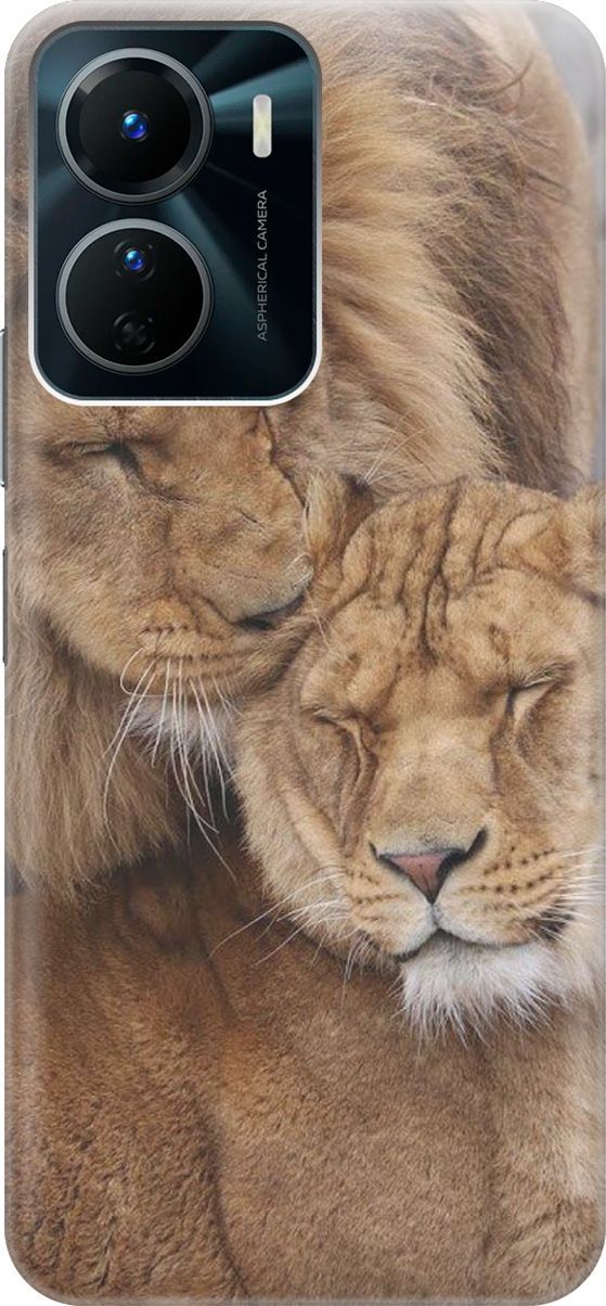 

Силиконовый чехол на Vivo Y16 с принтом "Милые львы", Бежевый;коричневый, 157747