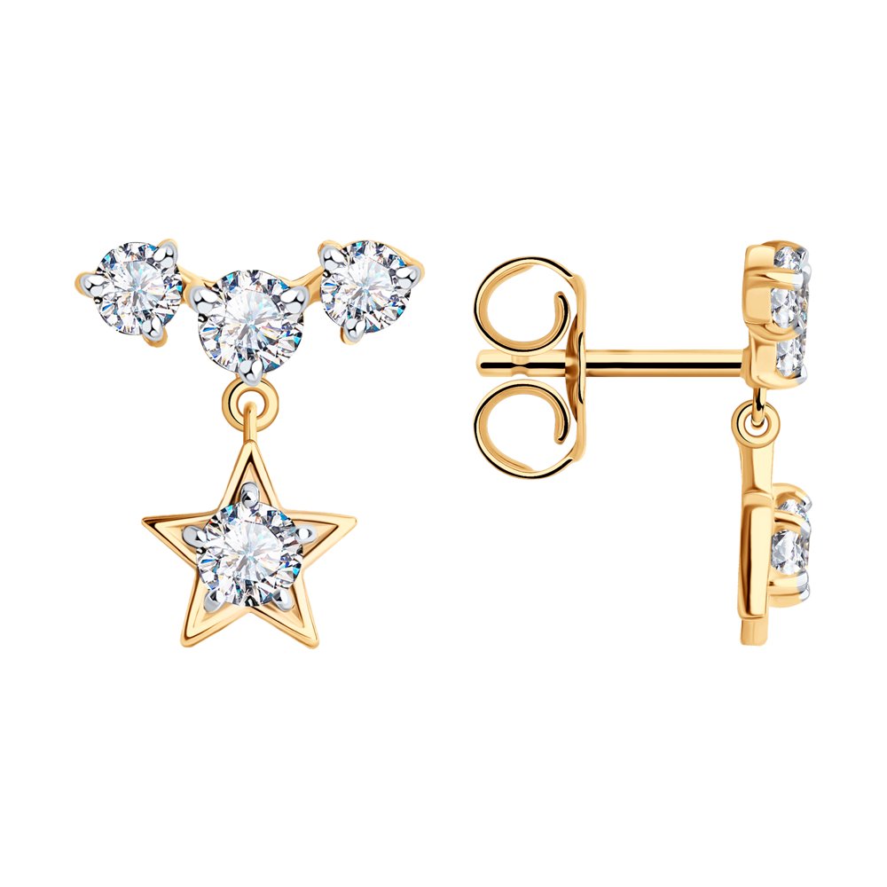 

Серьги женские из золота SOKOLOV 029321, фианит, 029321