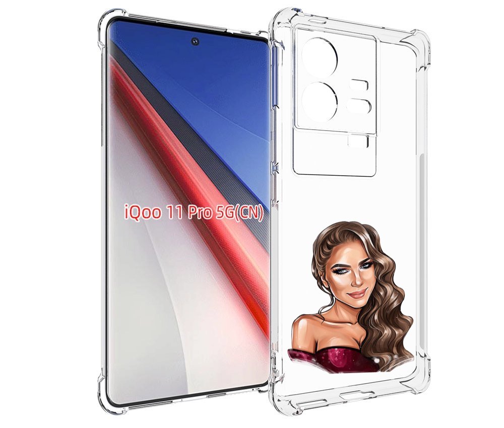 

Чехол бампер MyPads девушка-с-улыбкой женский для Vivo iQOO 11 P..., Прозрачный, Tocco