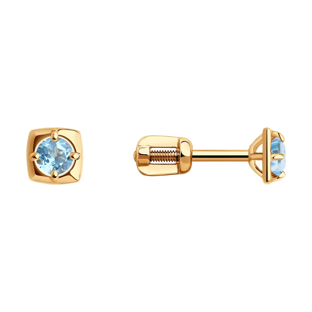 

Серьги-пусеты из золота Diamant 51-322-01307-1, топаз, 51-322-01307-1