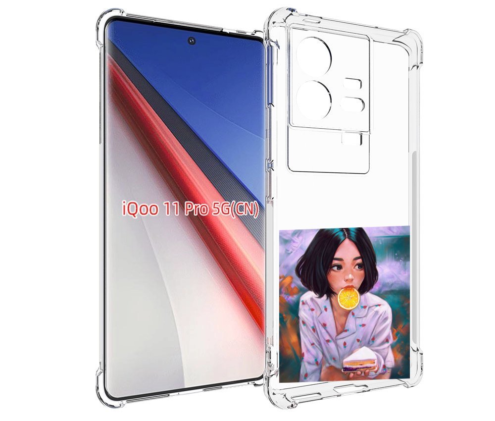 

Чехол бампер MyPads девушка-с-чизкейком женский для Vivo iQOO 11..., Прозрачный, Tocco
