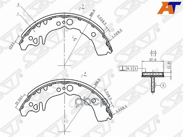 

Колодки тормозные зад барабанные TOYOTA DUET 99-/DAIHATSU YRV 01- SAT ST04495B2080