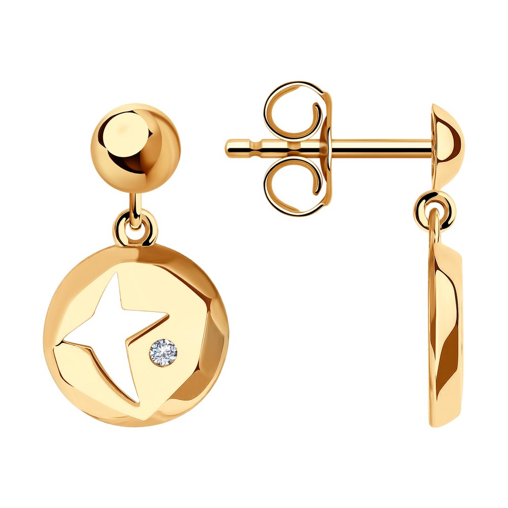 

Серьги женские из золота SOKOLOV 029338, фианит, 029338