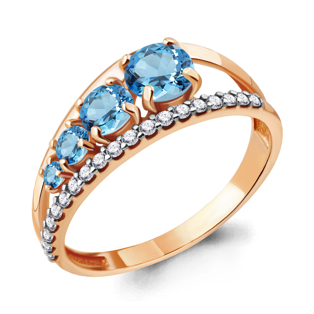 

Кольцо из серебра с топазом р. , Aquamarine 6913405А_925_з, 6913405А_925_з