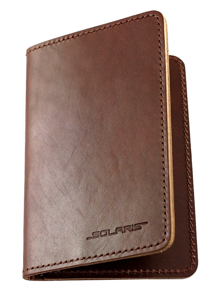 фото Обложка для паспорта мужская solaris s8102 коричневая