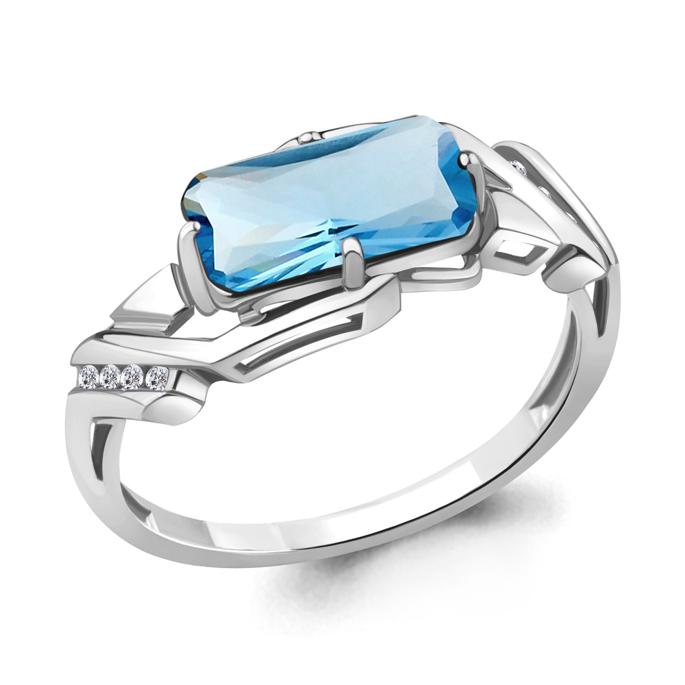 

Кольцо из серебра с топазом р. 16,5 Aquamarine 6913592А_925_р, 6913592А_925_р