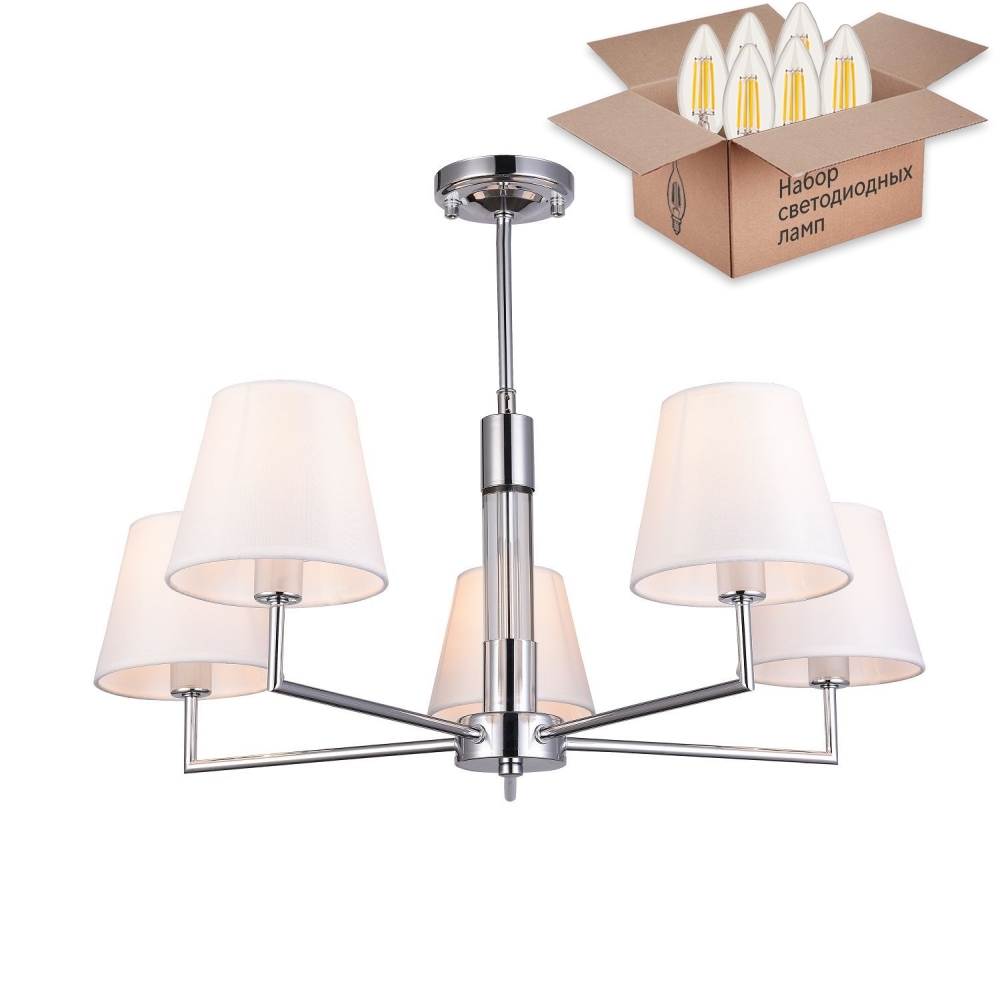 

Люстра на штанге с лампочками F-Promo Milo 2616-5P+Lamps E14 Свеча
