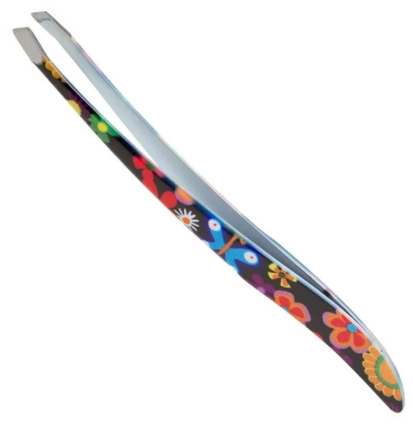 фото Пинцет для бровей solinberg g77j ручная заточка, цветной, наклонное окончание