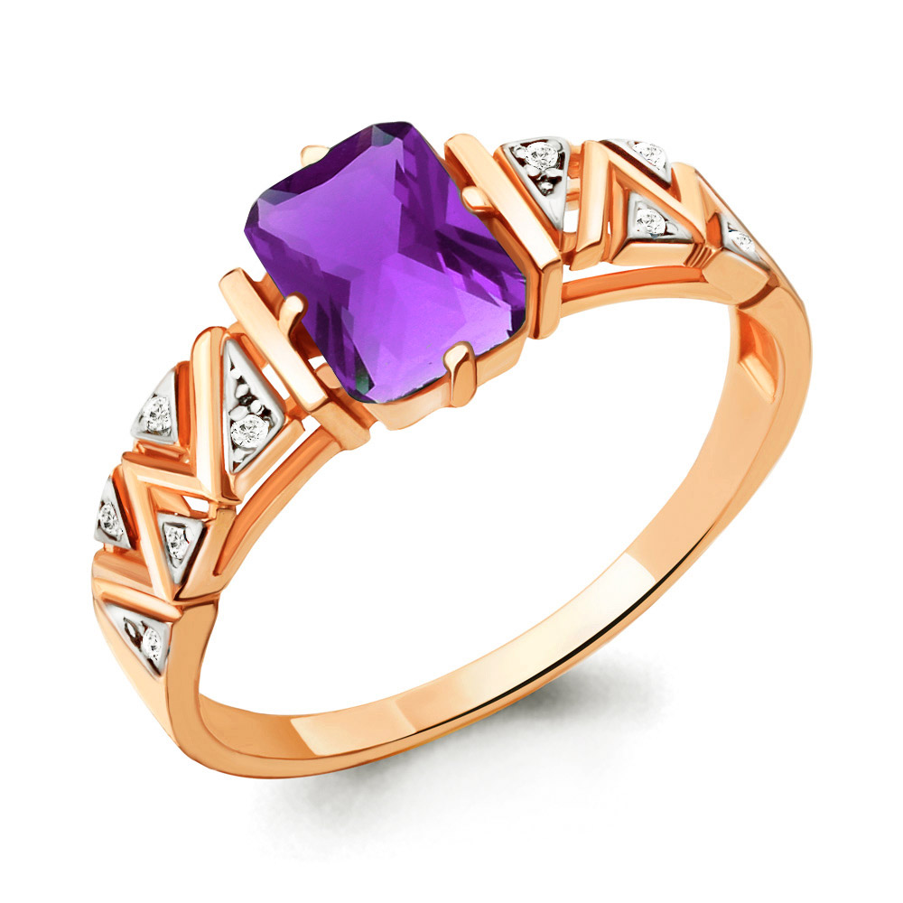 

Кольцо из серебра с аметистом р. 18,5 Aquamarine 6913684А_925_з, 6913684А_925_з