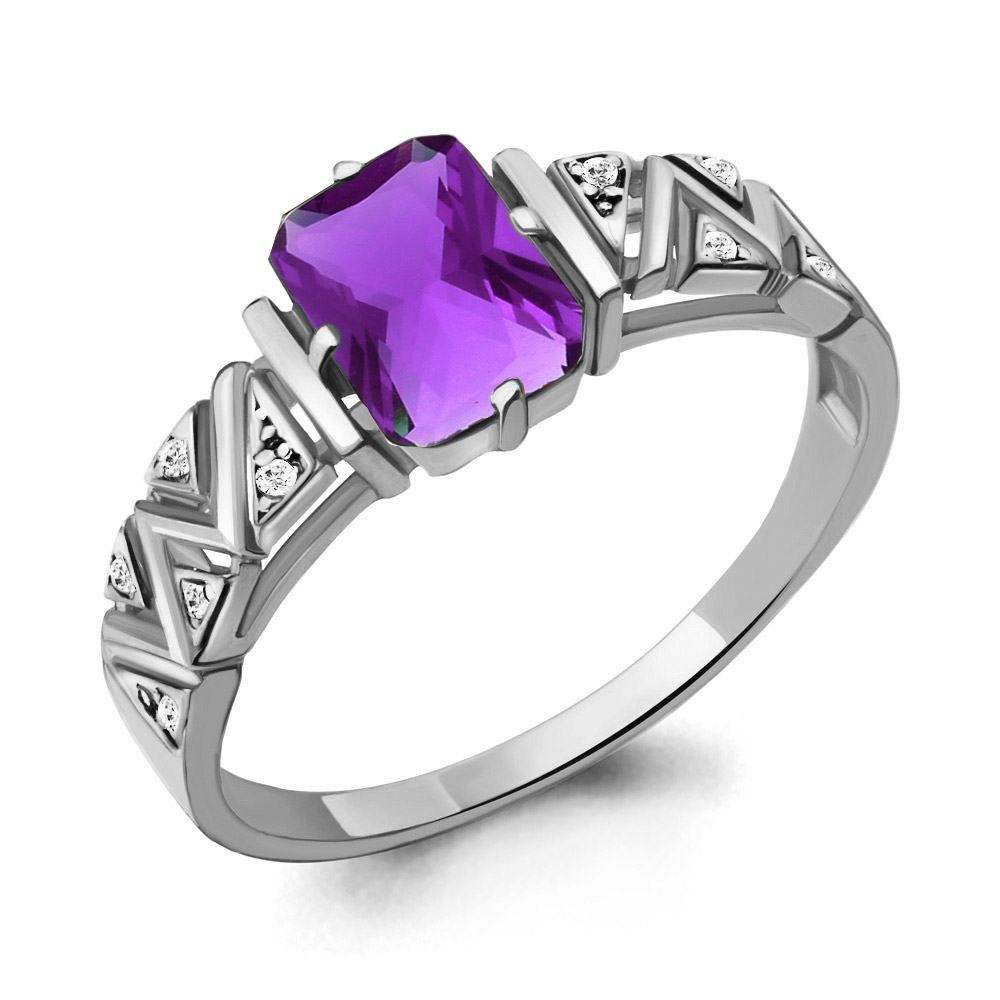 

Кольцо из серебра с аметистом р. 19 Aquamarine 6913684А_925_р, 6913684А_925_р