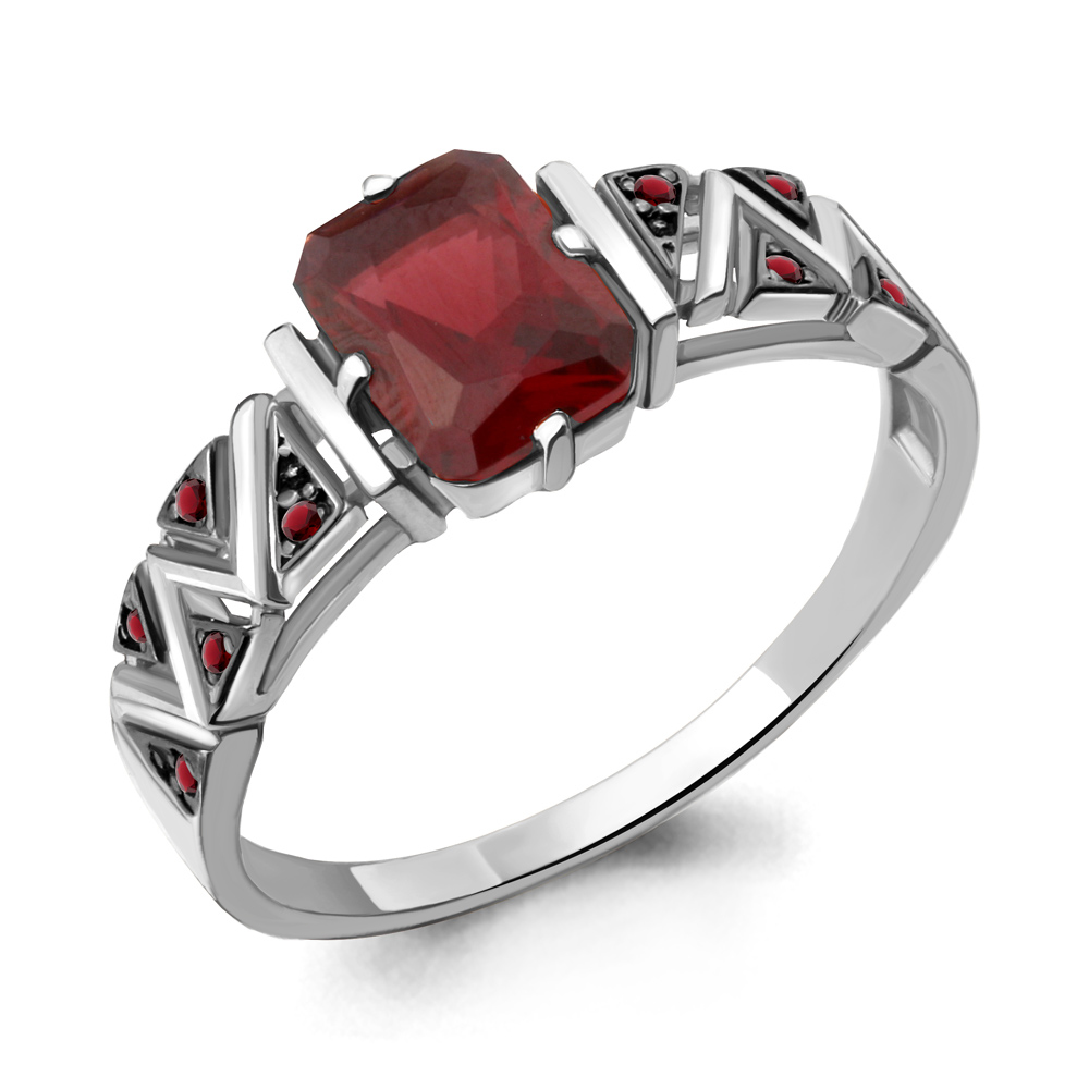 

Кольцо из серебра с гранатом р. 19,5 Aquamarine 6913685В_925_р, 6913685В_925_р
