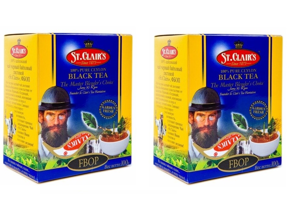 Чай Черный St.Clair's листовой FBOP, 100 г х 2 шт