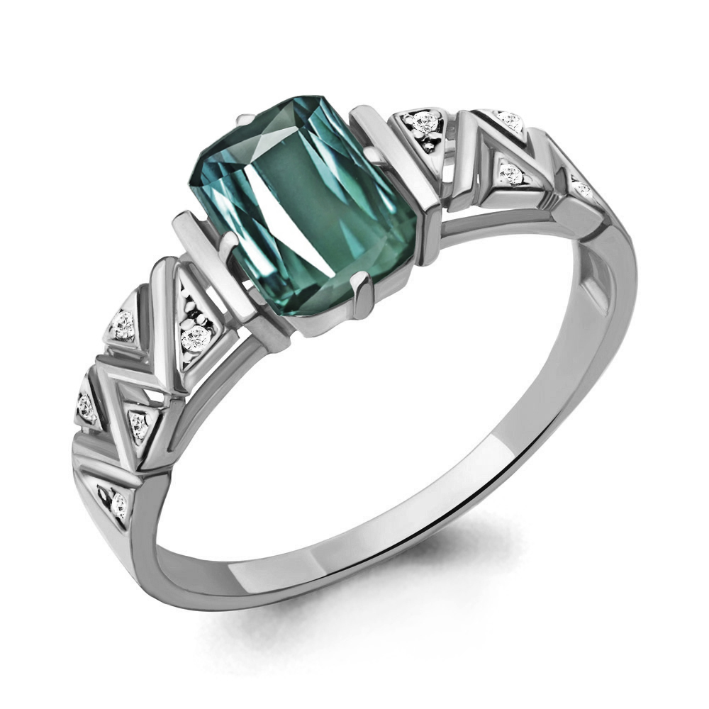 

Кольцо из серебра с турмалином р. 18 Aquamarine 6913688А_925_р, 6913688А_925_р