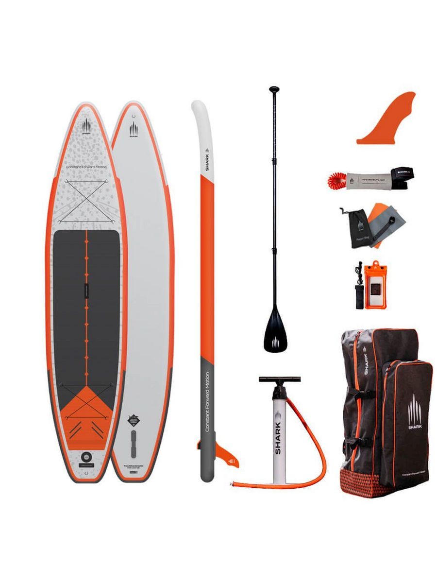 Сапборд надувной двухслойный Shark Touring Xplor 11.8, 356x76x12 см, насос, весло, рюкзак