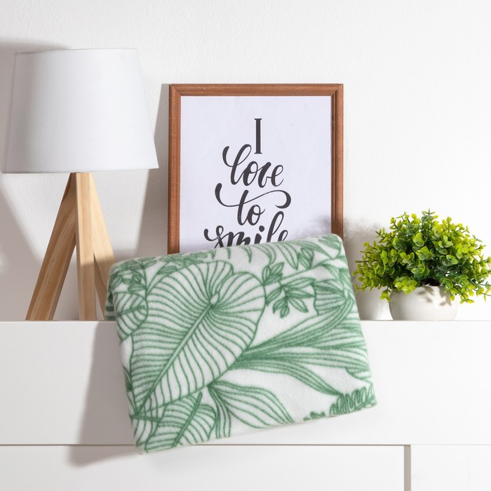 

Плед Экономь и Я Тропические листья 150x200 , пл.160 г/м2, 100% п/э