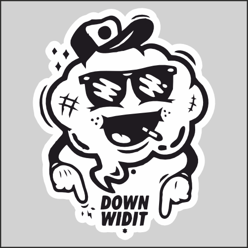 

Наклейка Наклейки за Копейки Блатная тучка Тусовка Down Widit 17х13см, ННН-2918