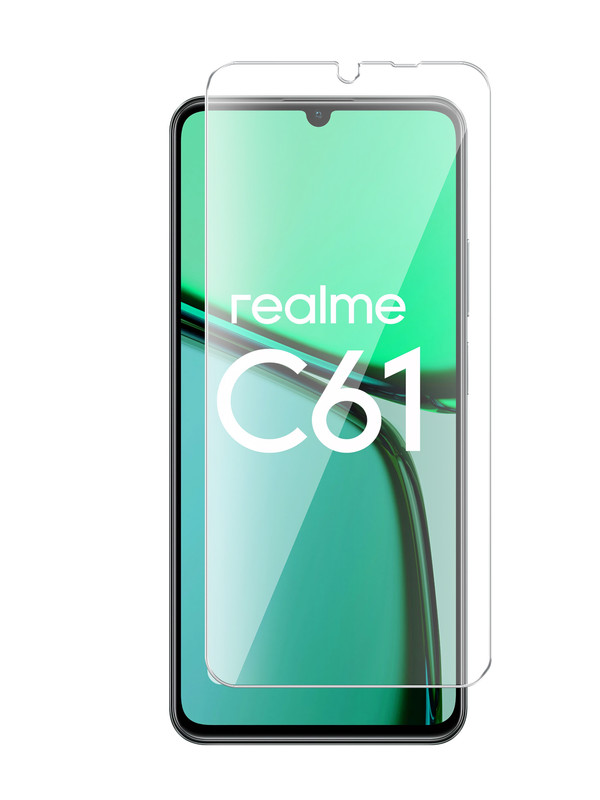 

Защитное стекло Brozo на Realme C61 гибридное прозрачное, Realme C61