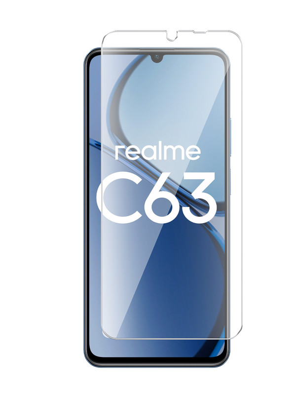 

Защитное стекло Brozo на Realme C63 гибридное прозрачное, Realme C63