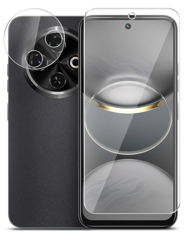 

Защитное стекло Brozo на экран и камеру Tecno Spark 30C гибридное прозрачное, Tecno Spark 30C