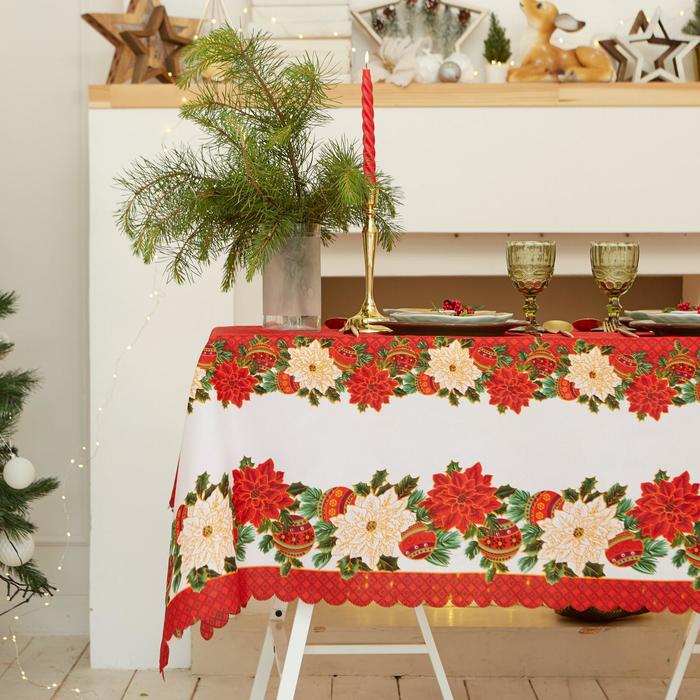

Скатерть Доляна Новый год: Про ания в Новом году 145x300 , 100% п/э, Красный, Loveе