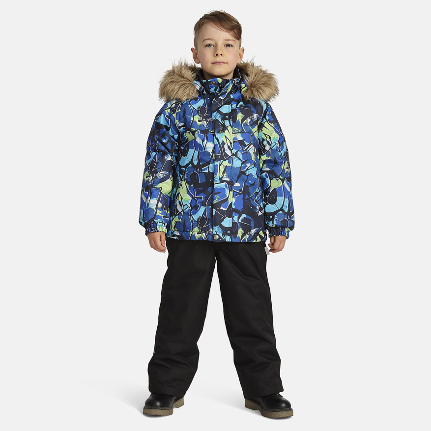 Комплект верхней одежды детский Huppa WINTER, сине-зеленый рисунок, черный, 116