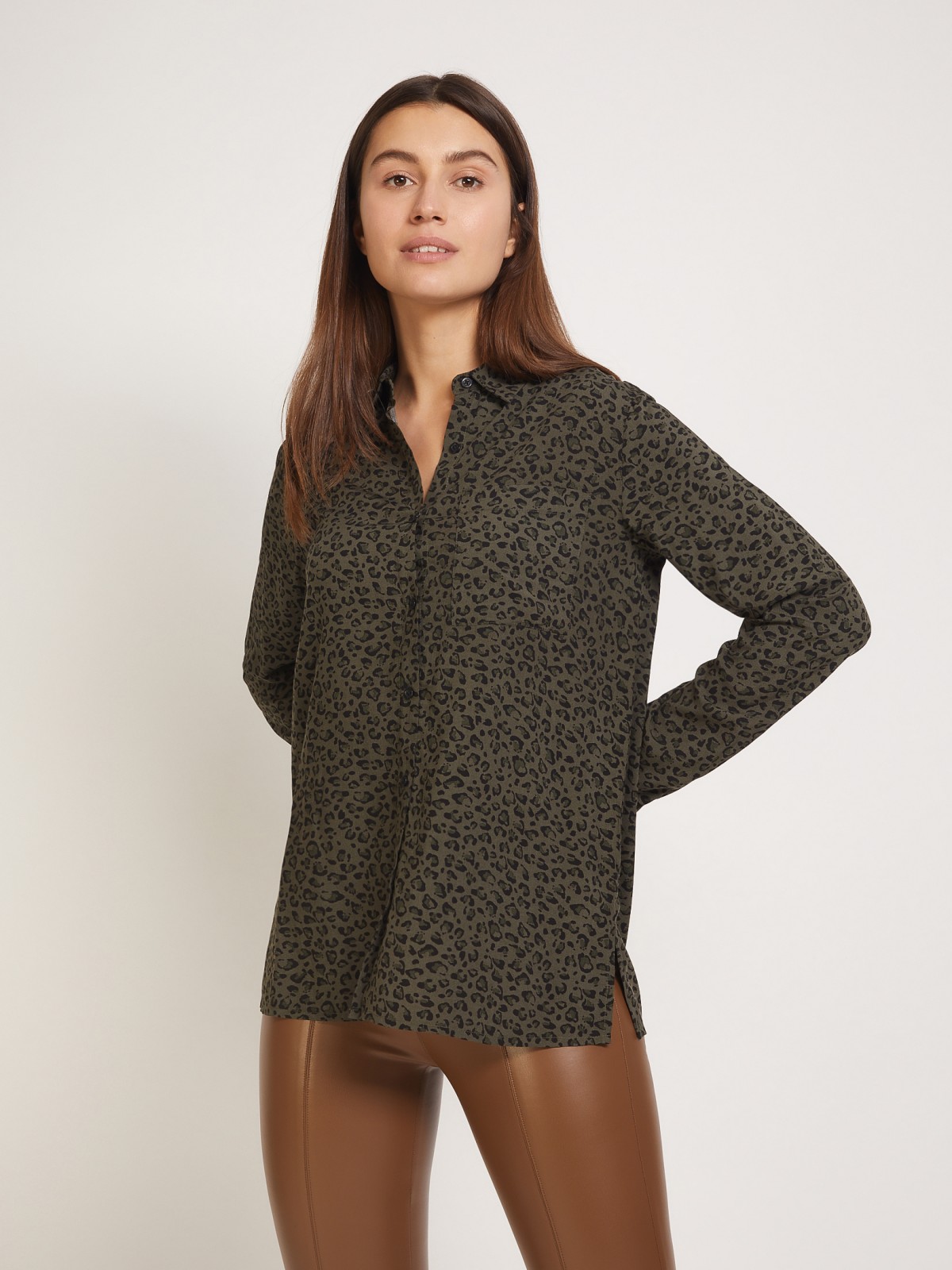 

Блуза женская Zolla 02134114Y22375P0 хаки XXL