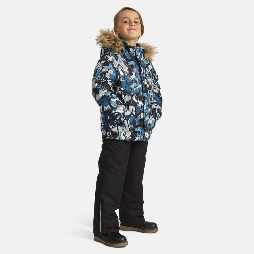 Комплект верхней одежды детский Huppa WINTER, рисунок морская волна, черный, 110