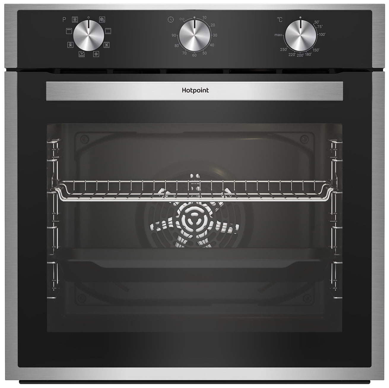 Встраиваемый электрический духовой шкаф HotPoint FE9 814 H IX черный, серый