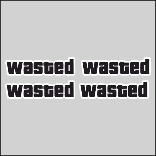 

Наклейка Наклейки за Копейки wasted 10х2,5см 4шт, ННН-WB-110-10