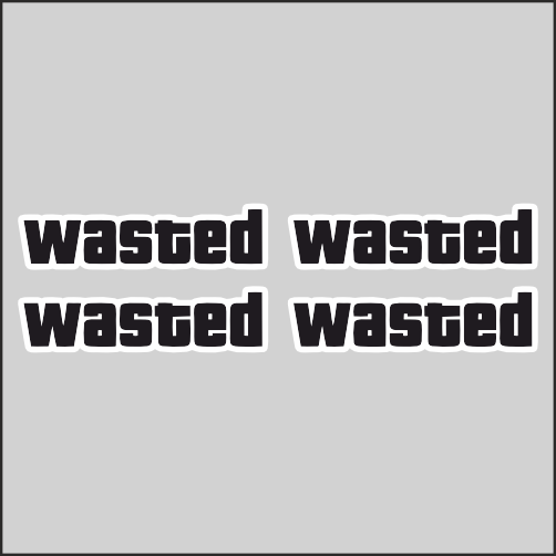 Наклейка Наклейки за Копейки wasted 5х1см 4шт